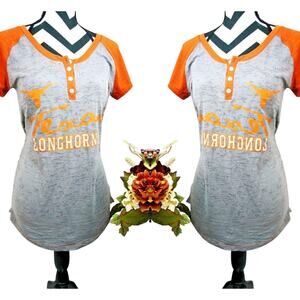 Texas Longhorns UT Football Sports TX Blue 84 Burnout Top Size XLarge Womens XL